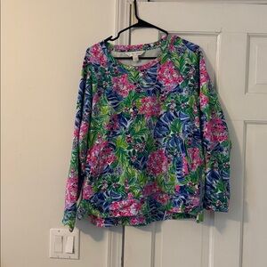 Disney Lilly Pulitzer sweatshirt Pink and Blue Floral Top